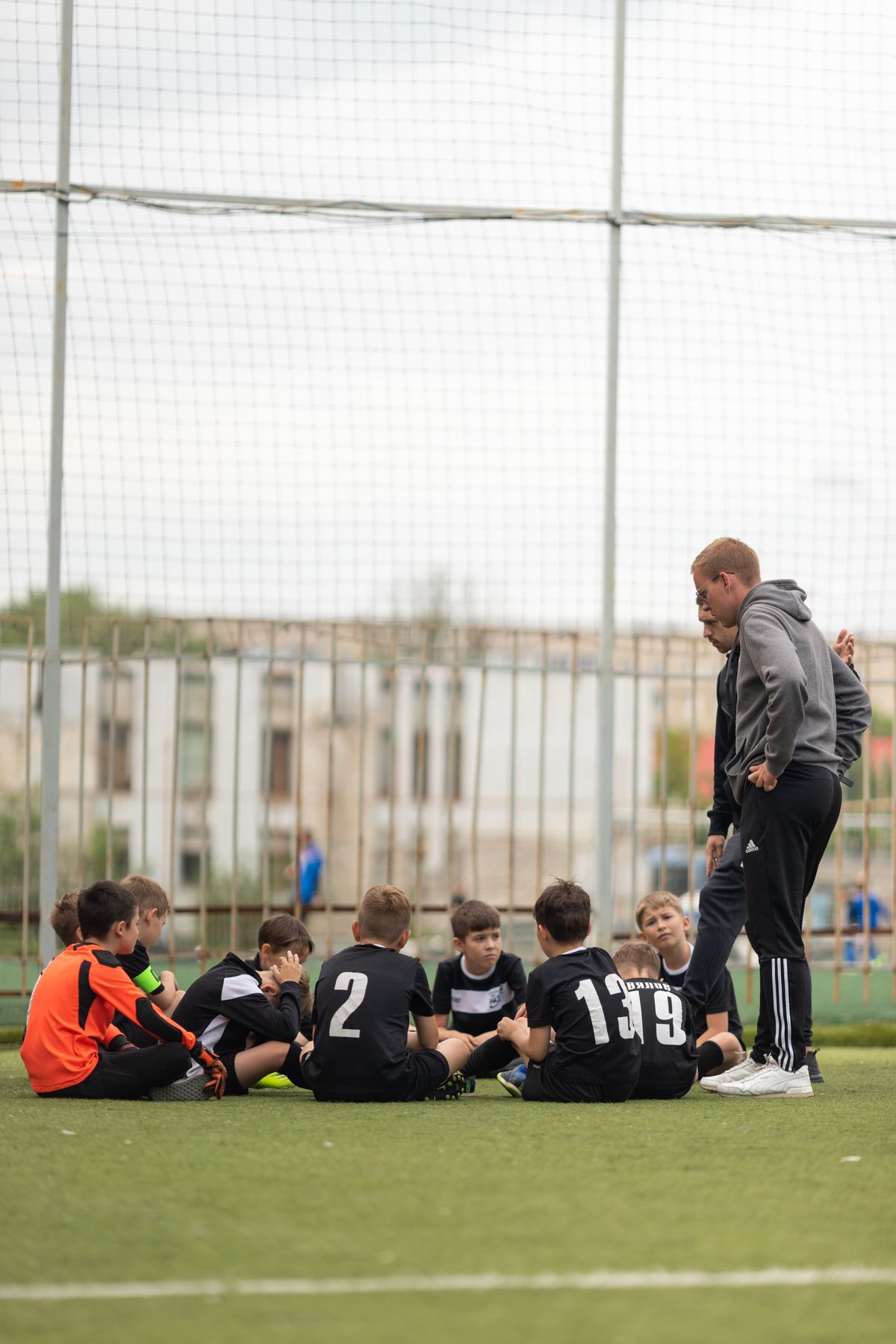 Youth team gathered together before a game
